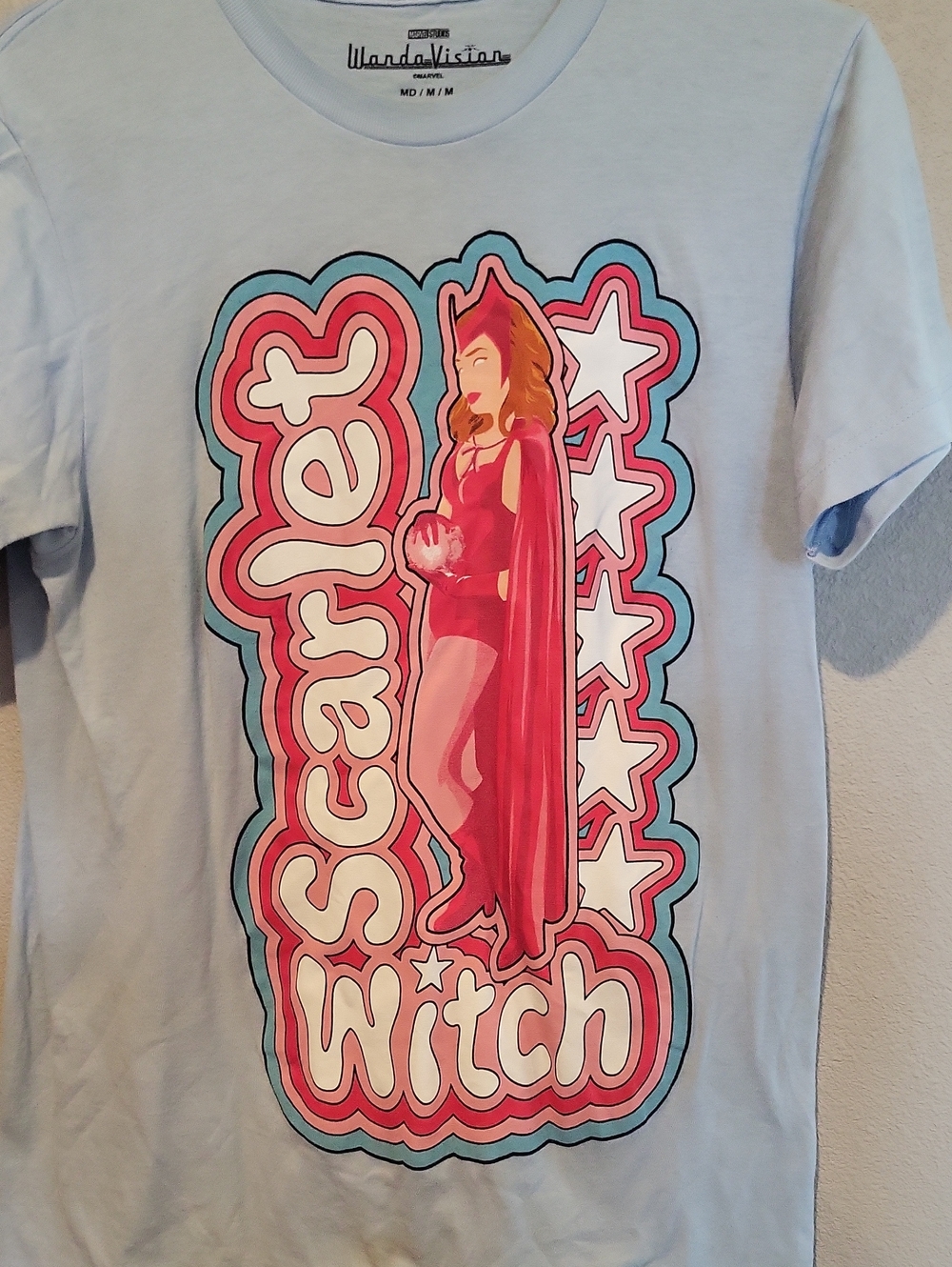 Marvel Light Blue 'Scarey Witch' Graphic Tee